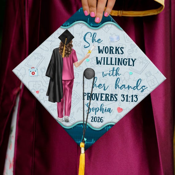 Personalized Nursing Graduation Cap Topper, Class of 2026  display picture 3