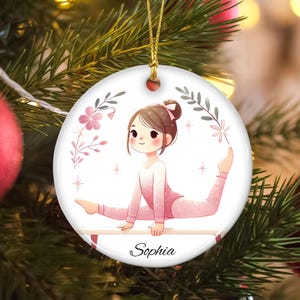 Custom Name Gymnastics Ornament, Personalized Gymnastic Ornament For Baby Girl, Gymnast Christmas Ornament, Christmas Gifts For Daughter