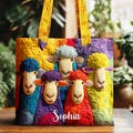 Personalized Colorful Sheep Quilted Tote Bag, Sheep Farm Quilt Bag, Gift for Animal Lovers & Farmhouse Fans product logo