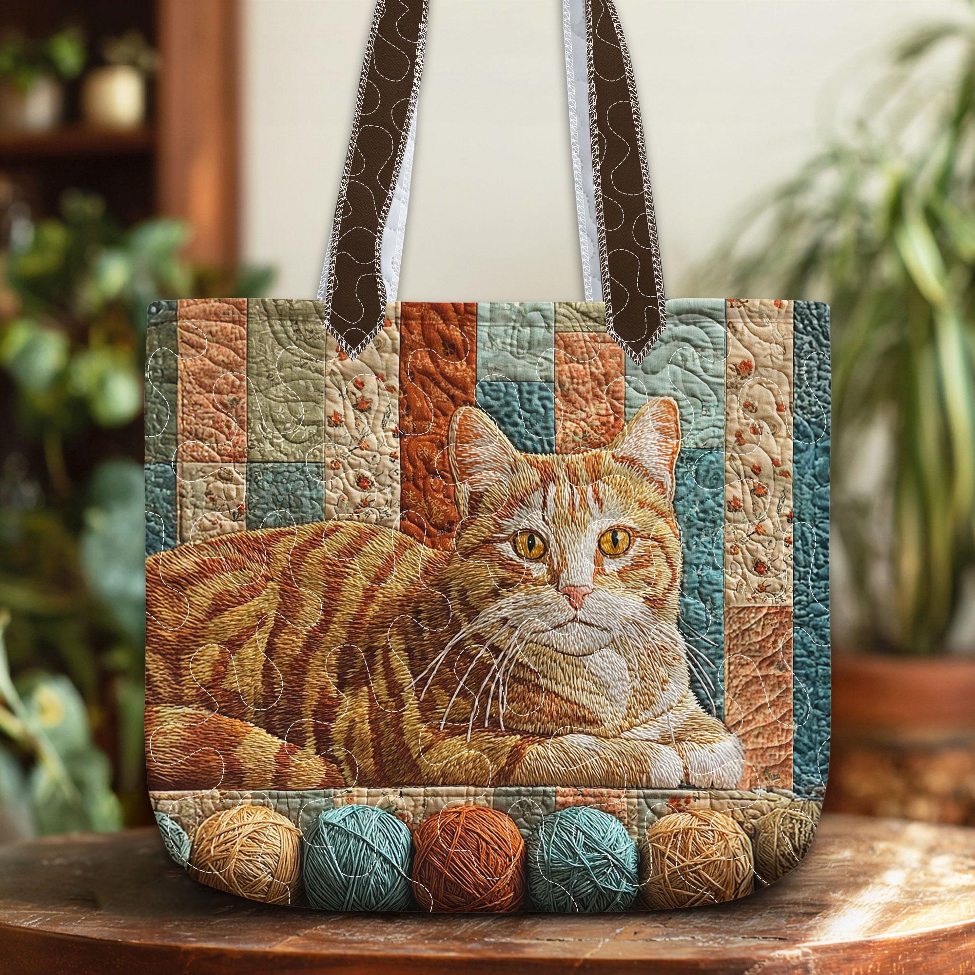 Quiltedtote Bag With Cats - Etsy