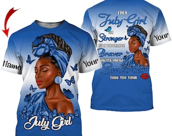July birthday Shirt For Women, July Girl tshirt, queen born in July shirt, July birthday gifts for her, Afro birthday tshirt