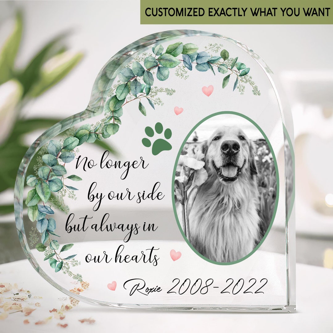 Personalized Photo Pet Memorial Heart Acrylic Plaque, Pet Memorial Stone, Pet Memorial Ornament ...