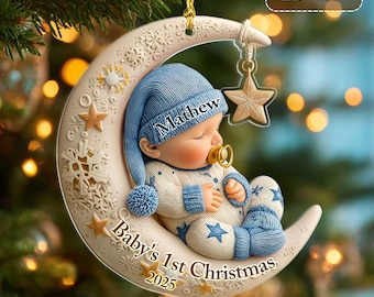 Personalized Baby's First Christmas 2D FLAT Acrylic Ornament