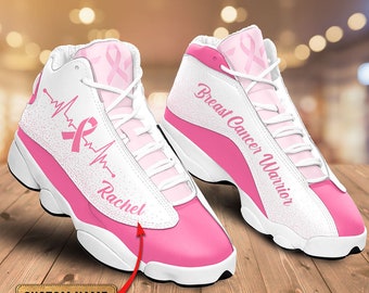 Personalized Name Breast Cancer Awareness Shoes, Breast Cancer Warrior, Pink Ribbon Shoes, Breast Cancer Gifts, Christmas gifts