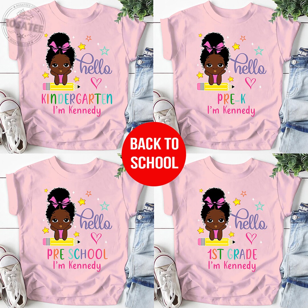 Personalized Name Back to School Tee for Kidsshirt for Black Etsy