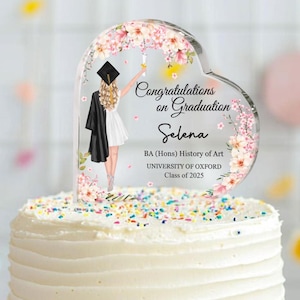 Personalized Graduation Cake Topper, Custom Graduation Cake Topper, Class Of 2025, Graduation Decoration, Graduation Keepsake