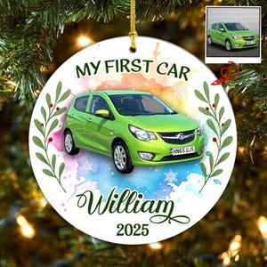 Personalized Photo My First Car Acrylic Ornament 2025 – Custom Photo Car Ornament, First Car Gift Keepsake for New Drivers