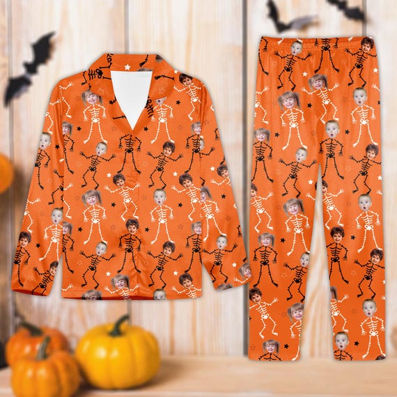 Personalized Orange Pumpkin Family Pajamas Set Custom Photo Halloween Pajamas Set Kids Halloween Pajamas Spooky Pajamas Fall Pajamas Set Etsy UK