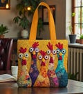 Chicken Quilt Tote Bag, Colorful Patchwork Chicken Purse, Quilted Farm Bag, Unique Gift for Chicken Lovers, Farmhouse Bag for Chicken Moms product logo