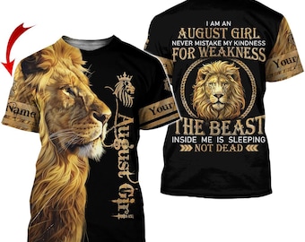 August girl shirt, Leo girl shirt, August birthday shirt, Queen born in August shirt, personalized name birthday shirt for Leo queen