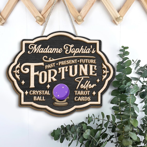 Personalized Fortune Teller Wooden Sign, Psychic Reader, Tarot