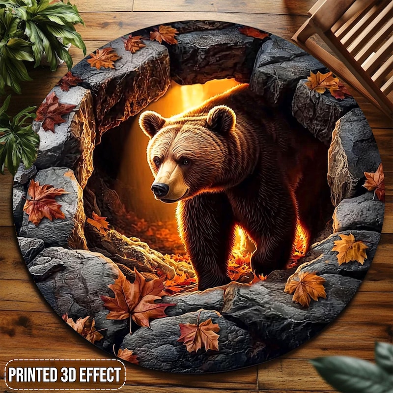 3d Illusion Bear Rug - Etsy