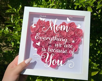 Personalized Shade Flower Box For Mom, Mother's Day Gifts, Gift For Mom, Mom Birthday Gifts, Mom Gifts, Everything We Are Is Because Of You