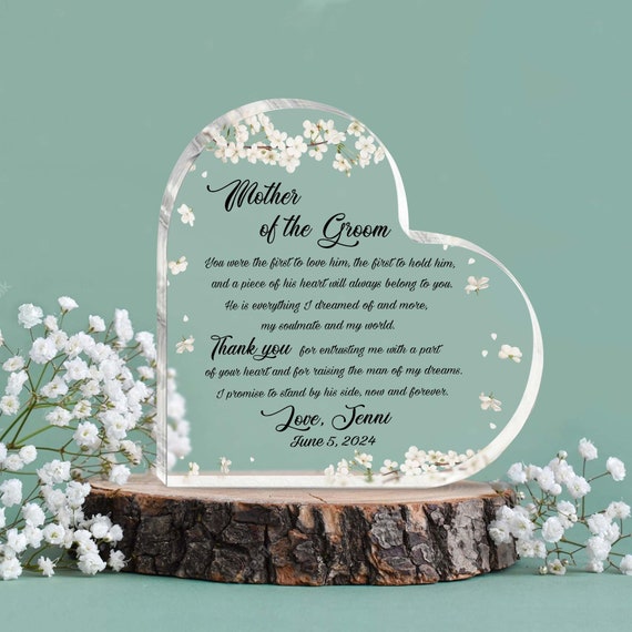 Regalo Per La Mamma Della Sposa – Scritta Personalizzata In Acrilico Con Fiore - 3