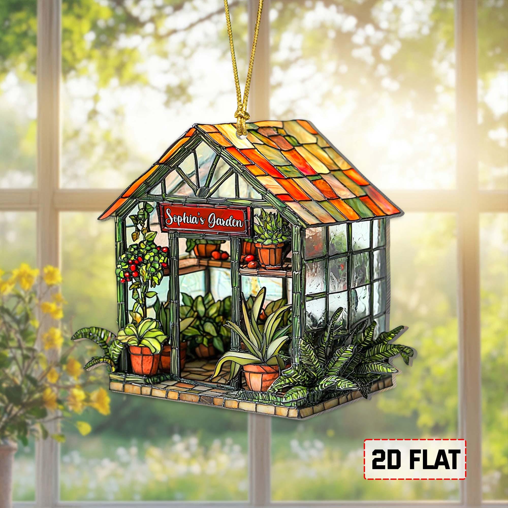 Personalized Greenhouse Faux Stained Glass Acrylic Suncatcher