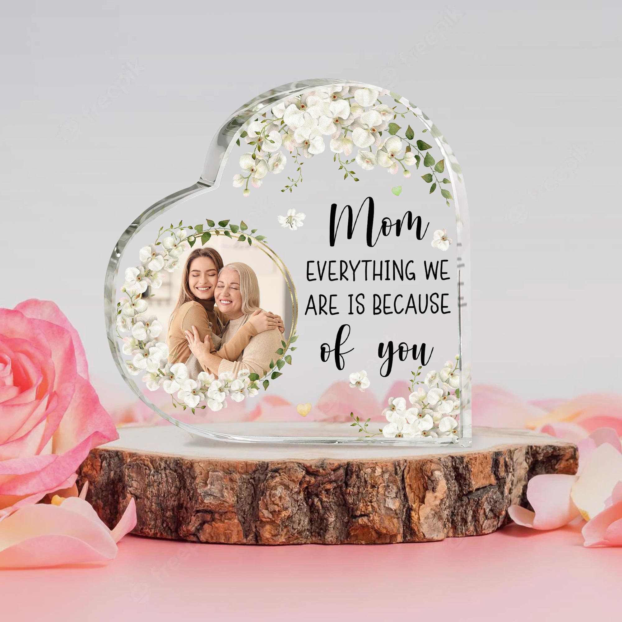 Personalized Photo Mom Gift Heart Acrylic Plaque, Custom Mother's Day ...