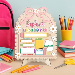 Letrero escolar reutilizable de madera personalizado para el primer y último día de clases, letrero de regreso a clases para niños, tablero escolar de madera, regalo para estudiantes