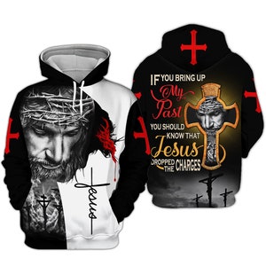 Jesus Dropped The Charges Felpe con cappuccio di Gesù, maglietta di Gesù, felpa di Gesù, camicia di Gesù Croce, abbigliamento di Gesù, camicia di Gesù d&#39;amore, camicia cristiana