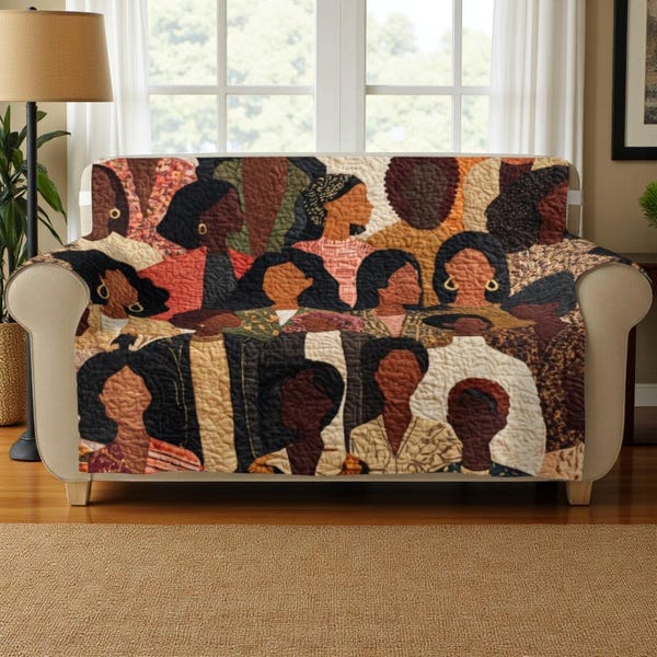 Zwarte vrouwen gewatteerde bankhoes, Afro-Amerikaanse vrouwen woonkamer decor, Black Queen Christmas Home Decor, Black Women Home Decor