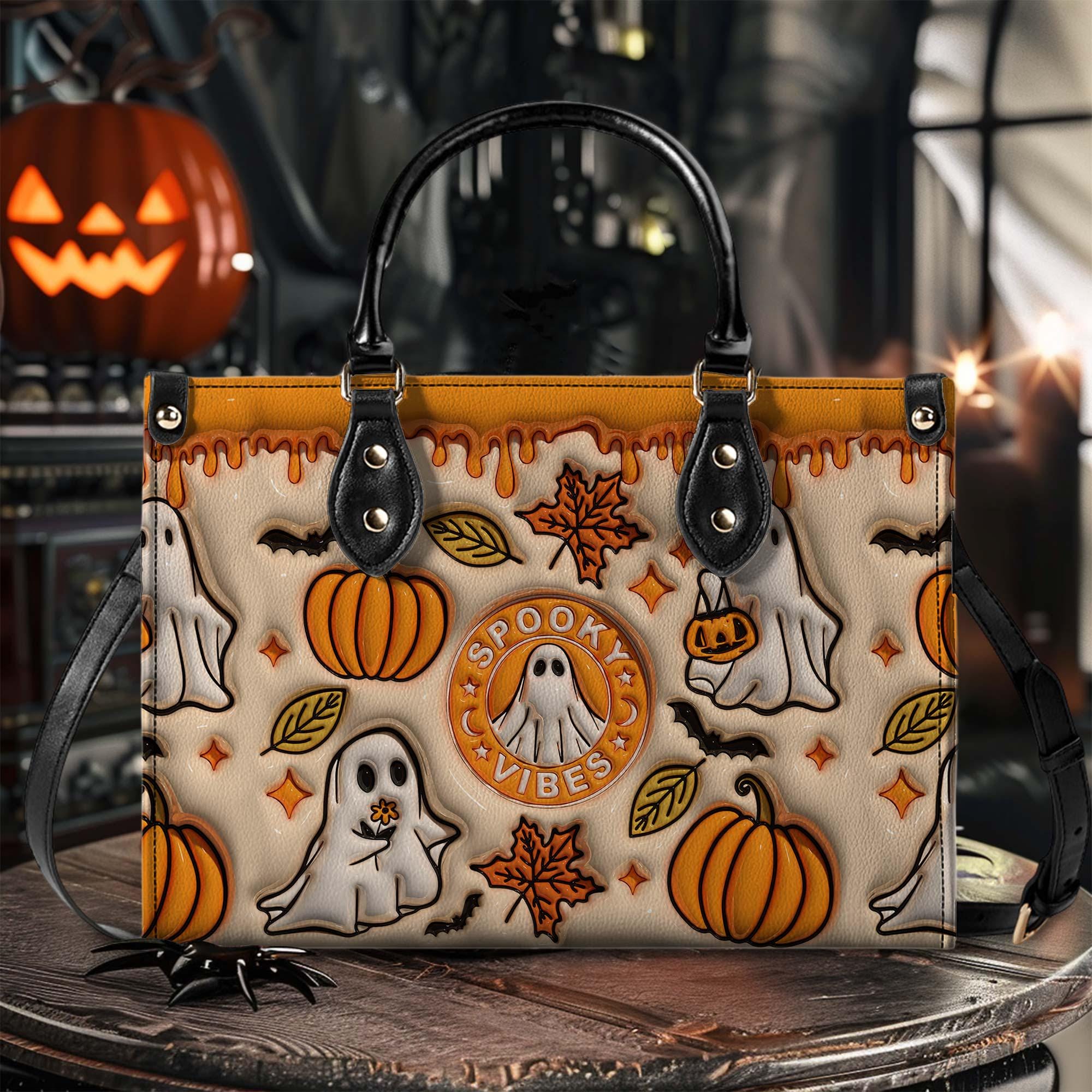 Discover Funny Ghost Halloween Handbag With Handle, Cute Ghost Bags, Trick Or Treat Halloween Bags, Spooky Fashion Accessory