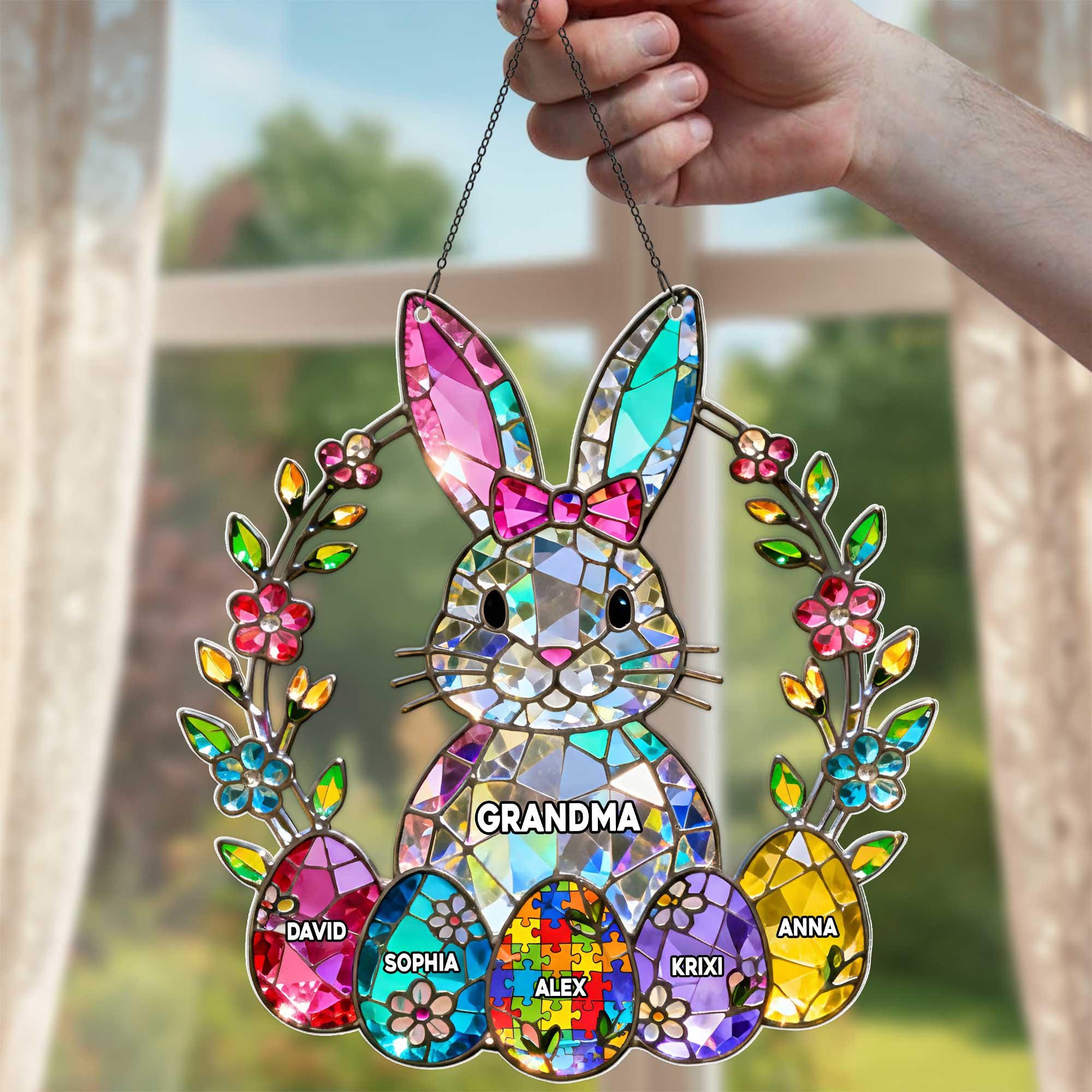 Personalized Easter Bunny Autism Awareness Suncatcher for Grandma ...