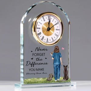 Personalized Vet Tech Nurse Acrylic Clock, Thank You To Vet Tech Nurse Acrylic Clock, Nurse Coworker Keepsake Gift, Nurse Grandma Gift