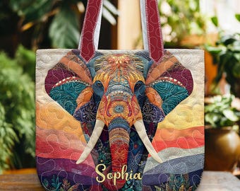 Elephant Tote Bag, African Animal Tote, Elephant Lover, Elephant