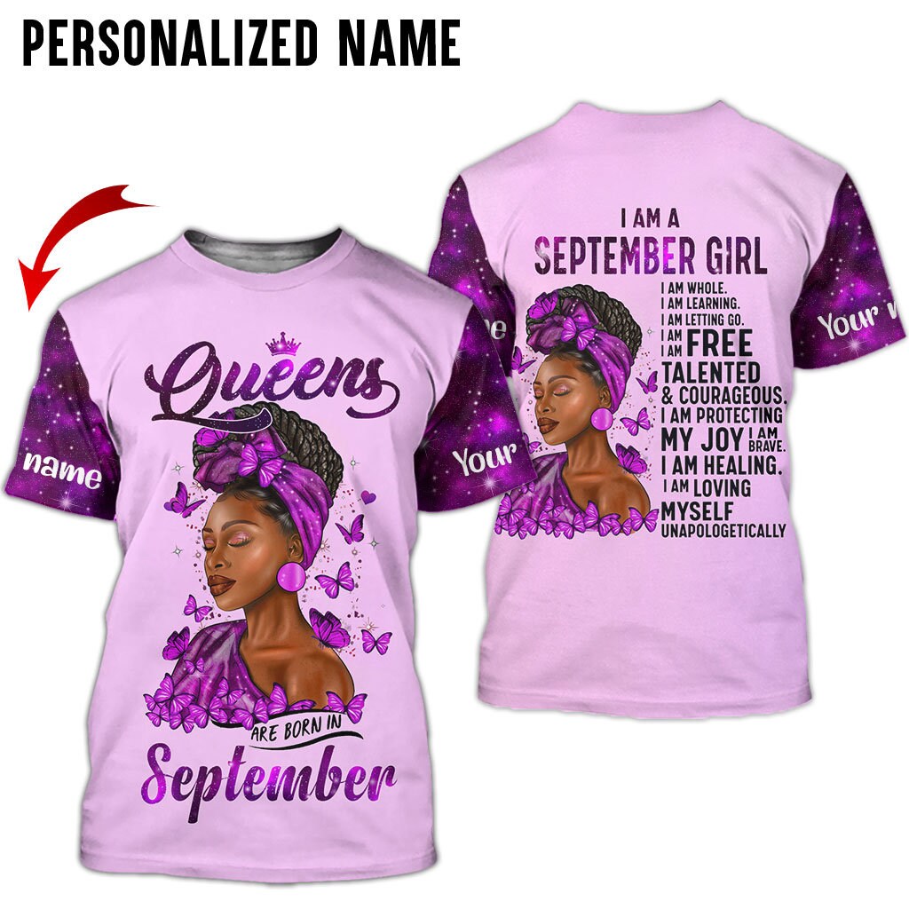 Camisa de cumpleanos para nina negra de septiembre regalo de cumpleanos de septiembre para nina afroamericana camisa de cumpleanos de mujeres negras camisa de nina negra 3D Etsy Mexico