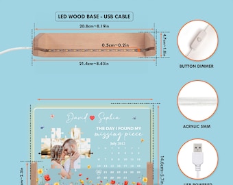 USB Note Message Board DIY Night Writing Glow Memo Acrylic Daily Moment Photo Bo