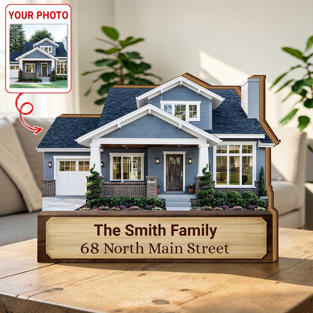 Personalized House Portrait Wooden Block, Custom Home From Photo, New ...