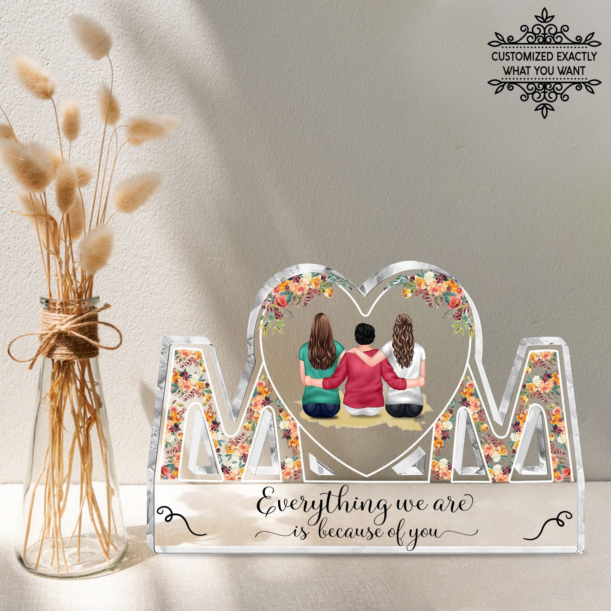 Personalized Mother and Sons and Daughters Acrylic Block, Gift for