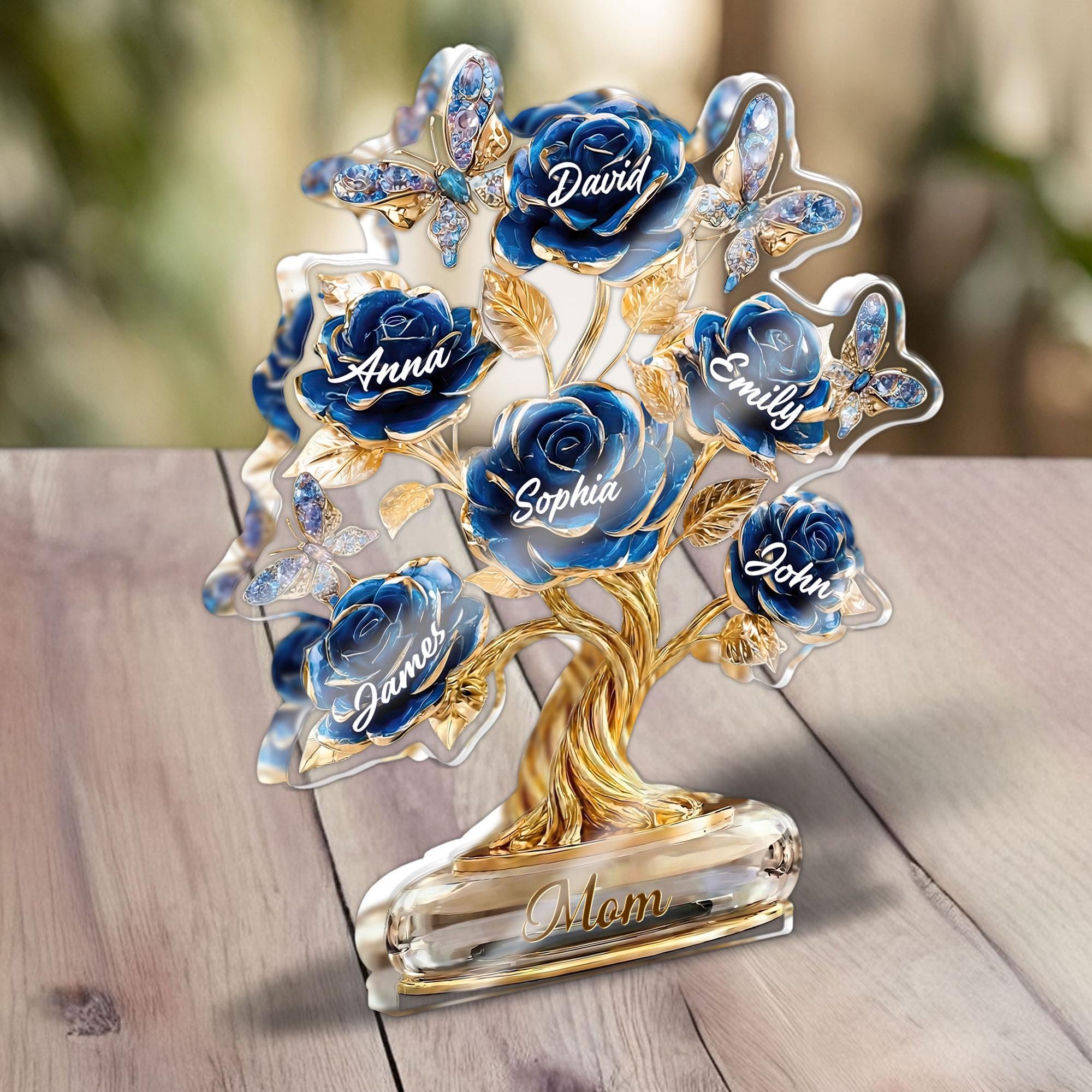 Custom Family Tree Acrylic Block, Gift for Mom, Grandma, Grandkids Tree ...