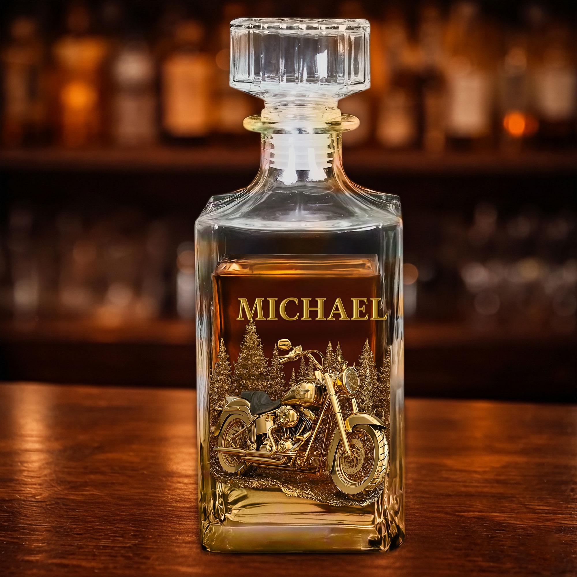 Discover Personalized Motorcycle Whiskey Decanter, Custom Biker Gift, Luxury Rider Gift for Him Dad Husband, Biker Decanter Gift for Him