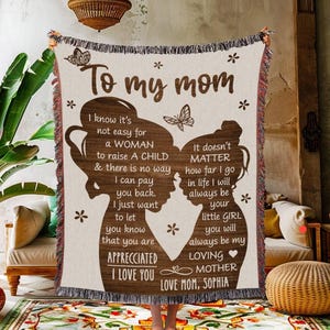 Nome personalizado para minha mãe cobertor tecido, carta para melhor mãe cobertor presente, presente de dia das mães, presente de filha/filho