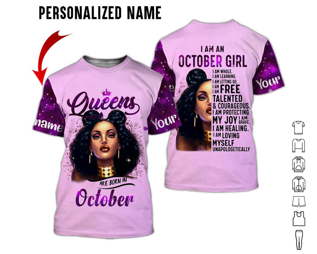 October Birthday Shirt for Women October Girl Tshirt Queen Etsy