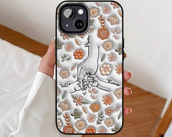 Personalized Mom With Kid Hands 3D Inflated Phone Case, Custom Best Mom Ever Phone Case For Iphone, Samsung,  Mother's Day Gift