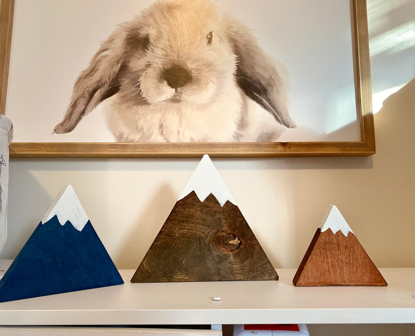 Wood Mountain Set Painted Wood Mountain Decor Mountain and Etsy