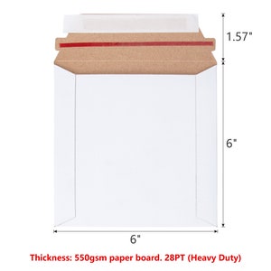 KSK Bubble 6&quot; x 6&quot; Rigid Mailers Flat Board/Paper Board Mailers Heavy Duty