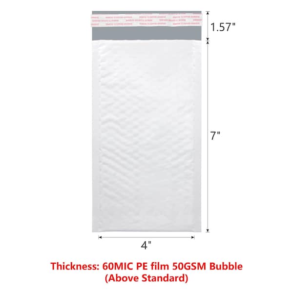 KSK Bubble 4" x 8" Poly Bubble Mailers Padded Envelopes