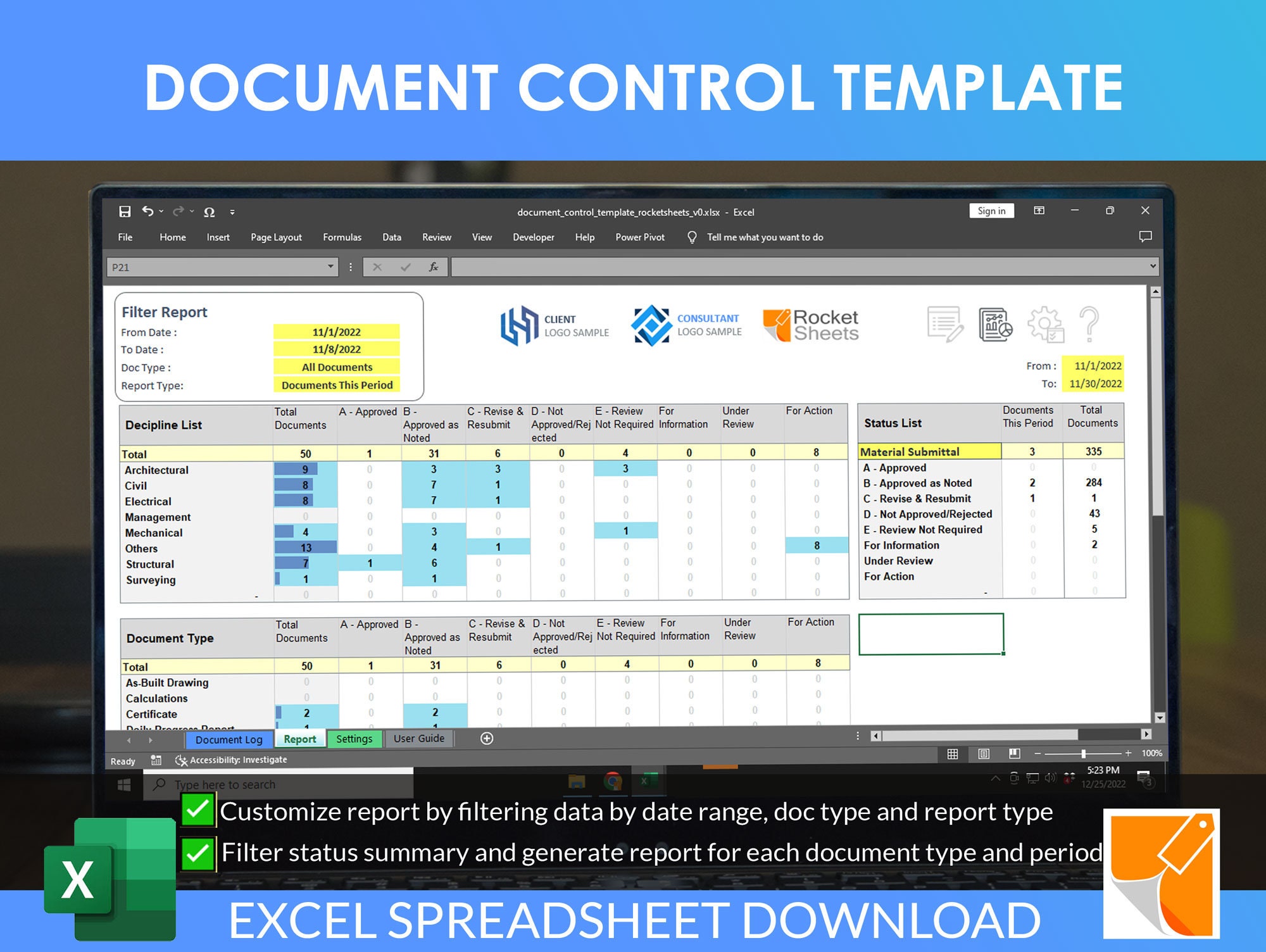 Document Control Template, Document Management Tools, Project