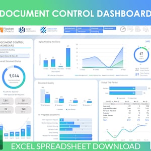 Dashboard di controllo dei documenti, gestione dei report dinamici, strumenti di gestione dei documenti, gestione dei progetti, controllo dei progetti, foglio di calcolo Excel