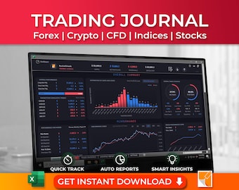 Forex Trading Journal Spreadsheet: 2026 Crypto, CFD, Stock Market (Digital Download)