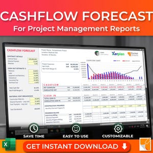 Cashflow Forecast Template, Project Expenses Planning, Project Cash flow Planning, Project Management Tools, Finance Management Template