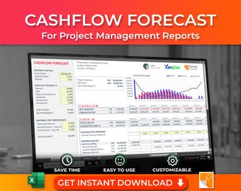 Cashflow Forecast Template: Project Finance Management (MS Excel, Instant Download)
