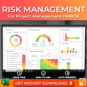 Sjabloon projectrisicobeheer, PMBOK-gids, Excel risicoregister, logboek risicobeoordeling, risicorespons, risicorecord, risicomatrix