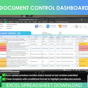 Document Control Dashboard: Dynamic Excel Report Management (instant ...