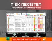 Risk Register Excel Template: PMBOK Guide, Risk Management (Instant Download)