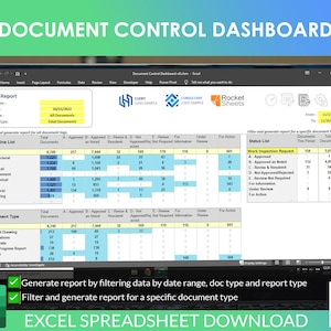 Document Control Dashboard: Dynamic Excel Report Management (instant ...