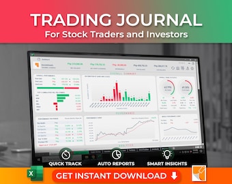2026 Stock Trading Journal: Trade Tracker Excel Template (Digital Download)