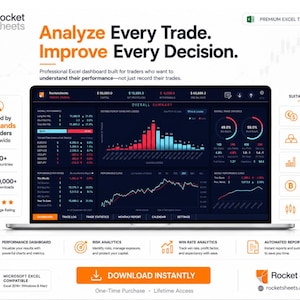 Forex Trading Journal Excel Vorlage: 2026 Krypto, Commitment, Börse (Digitaler Download)
